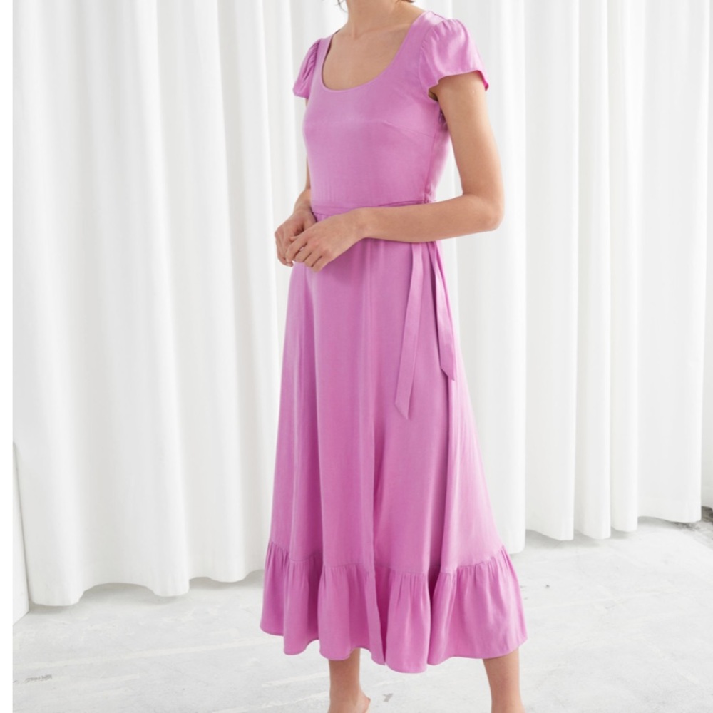 & Other Stories Scoop Neck Midi Dress